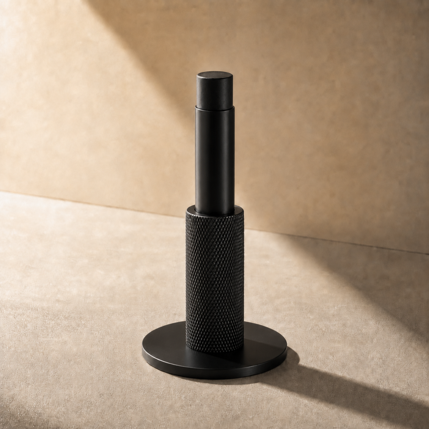 Knurled Solid Brass Cylinder Door Stop