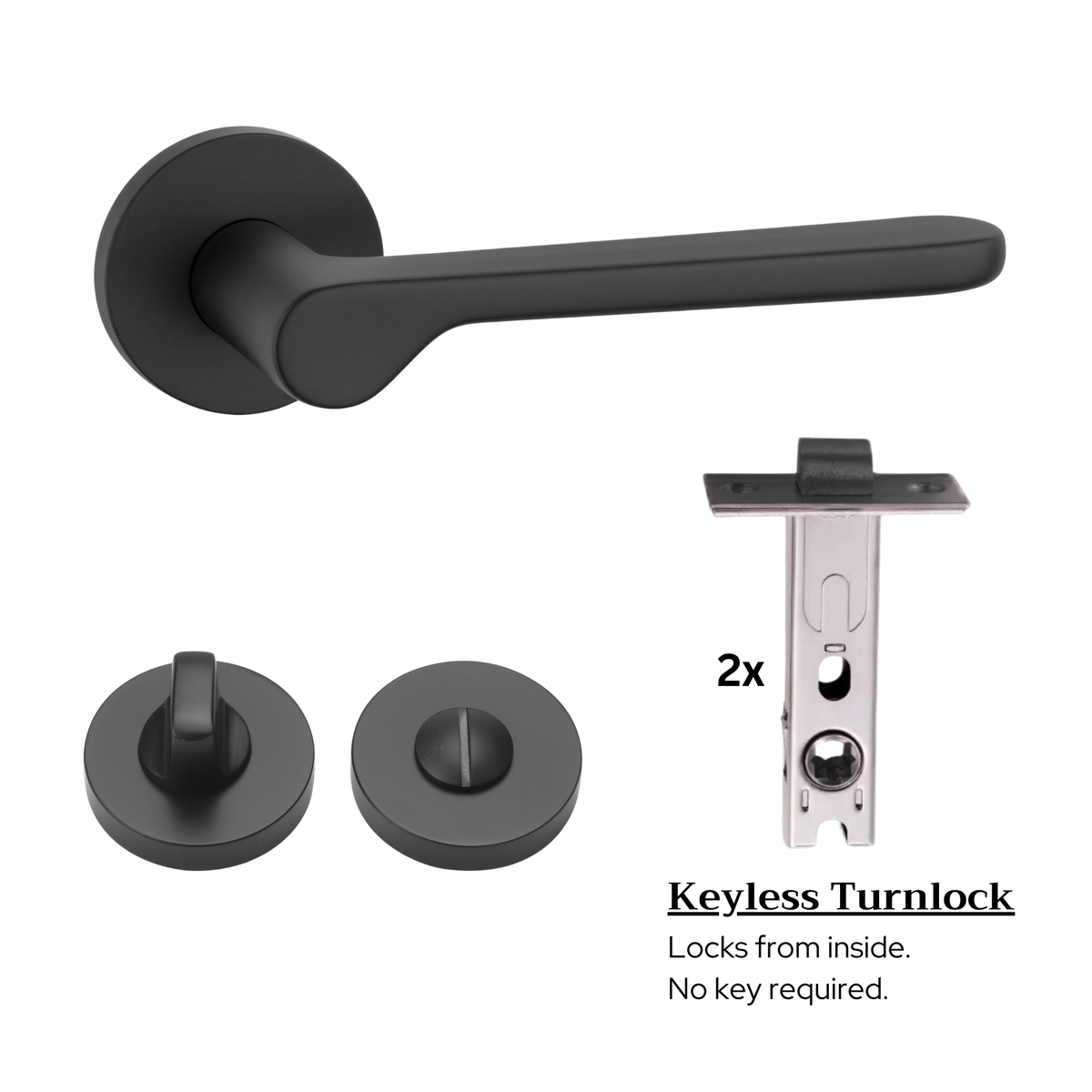 The Cannes — Smooth Solid Brass Handle Set