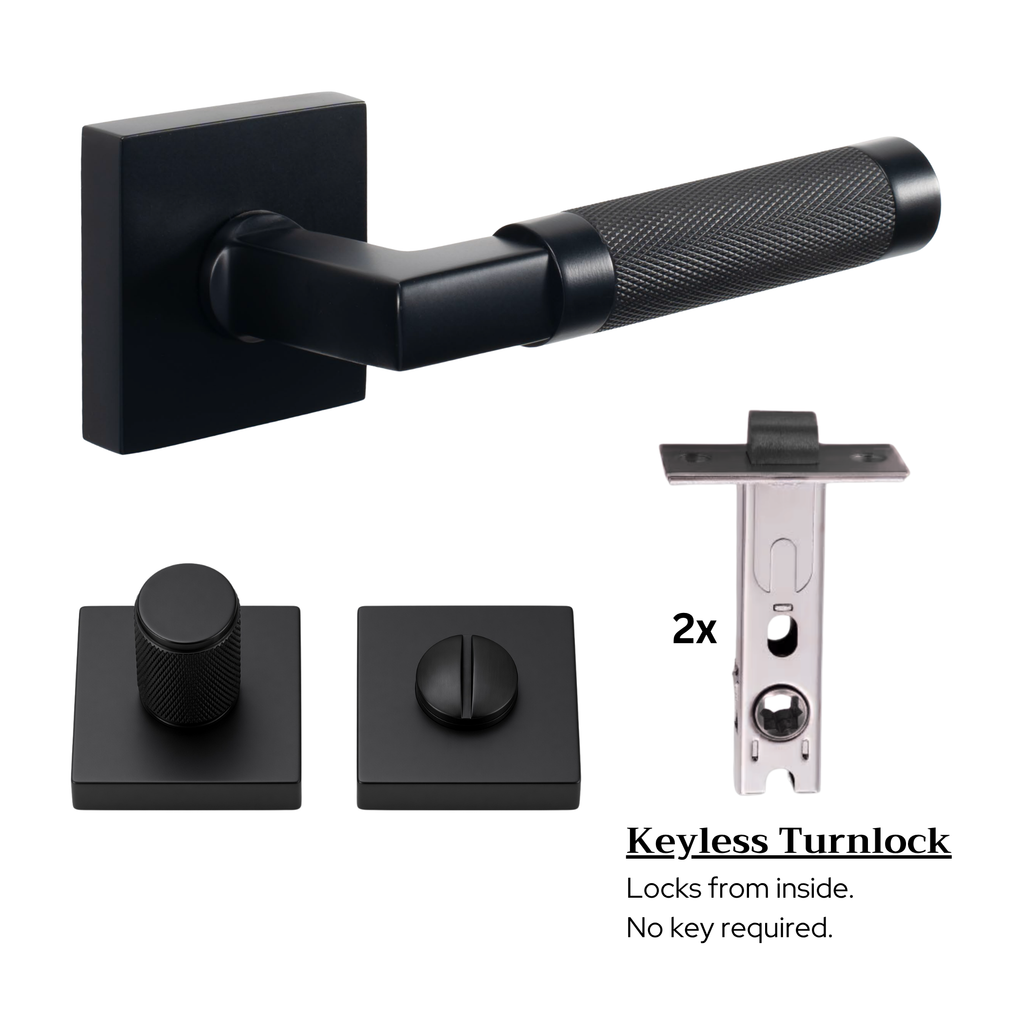 The Valencia — Knurled Solid Brass Handle Set