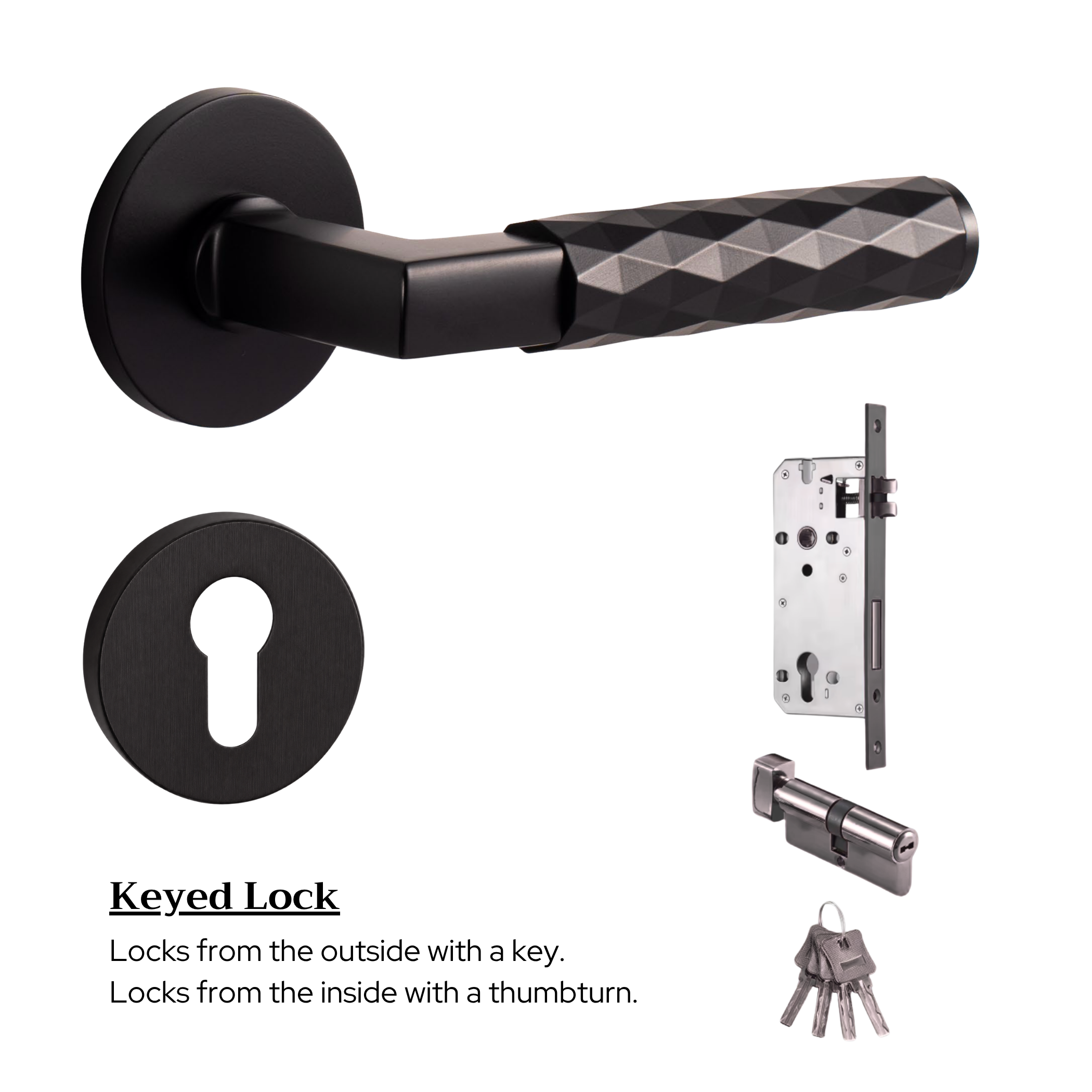 The Bristol — Faceted Solid Brass Handle Set