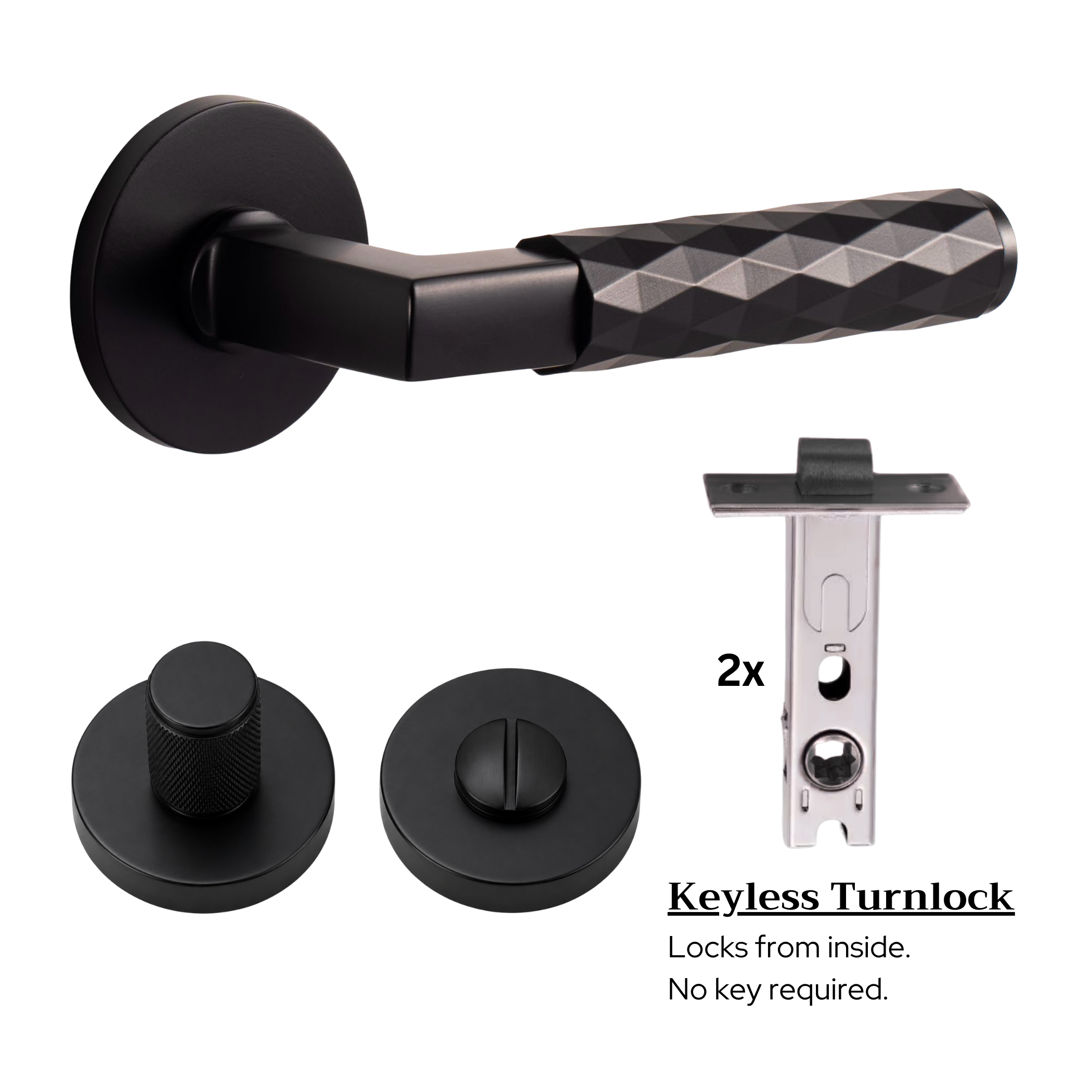 The Bristol — Faceted Solid Brass Handle Set