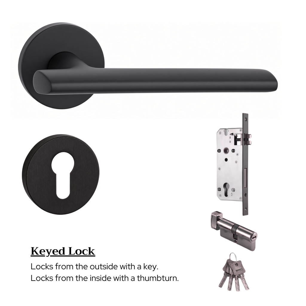 The Langley — Smooth Solid Brass Handle Set