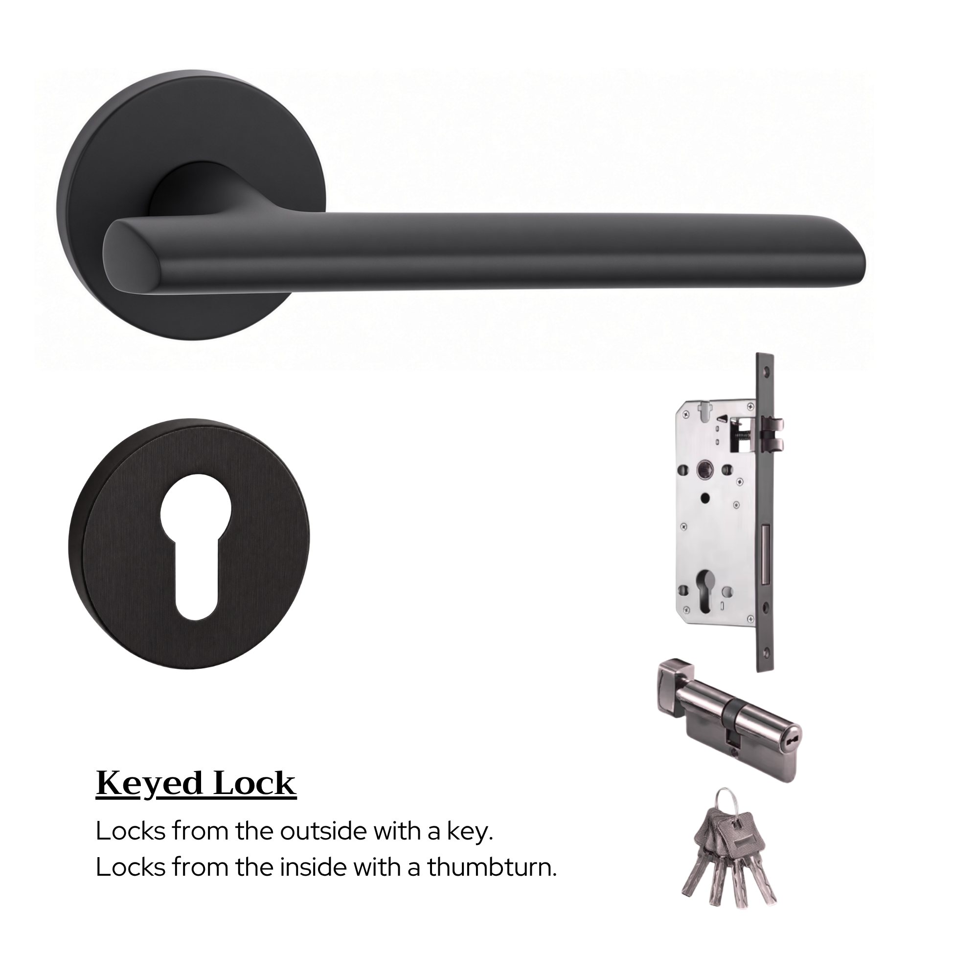 The Langley — Smooth Solid Brass Handle Set