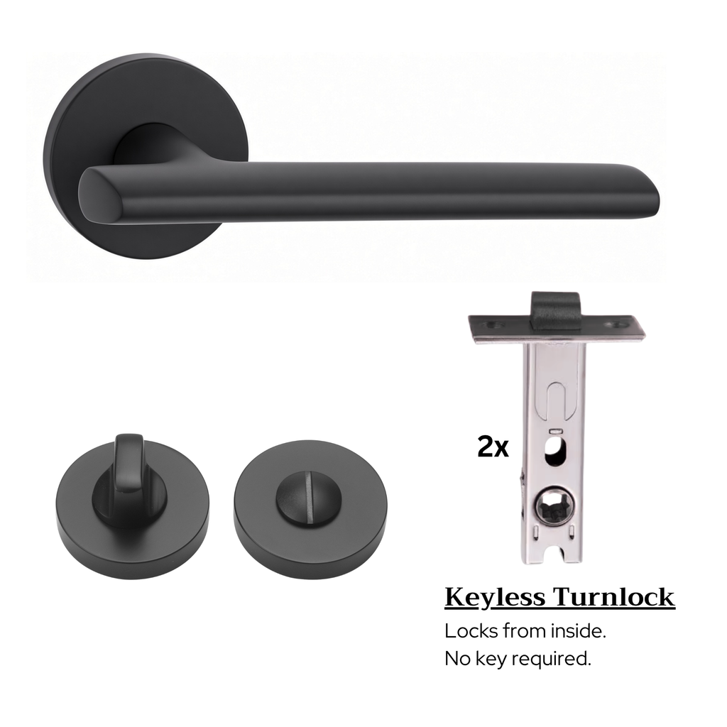 The Langley — Smooth Solid Brass Handle Set