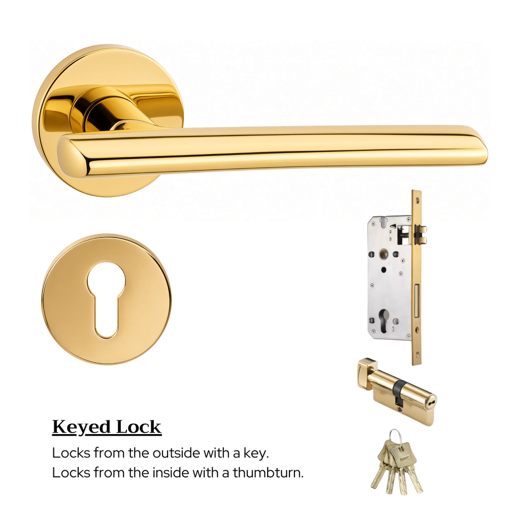 The Langley — Smooth Solid Brass Handle Set