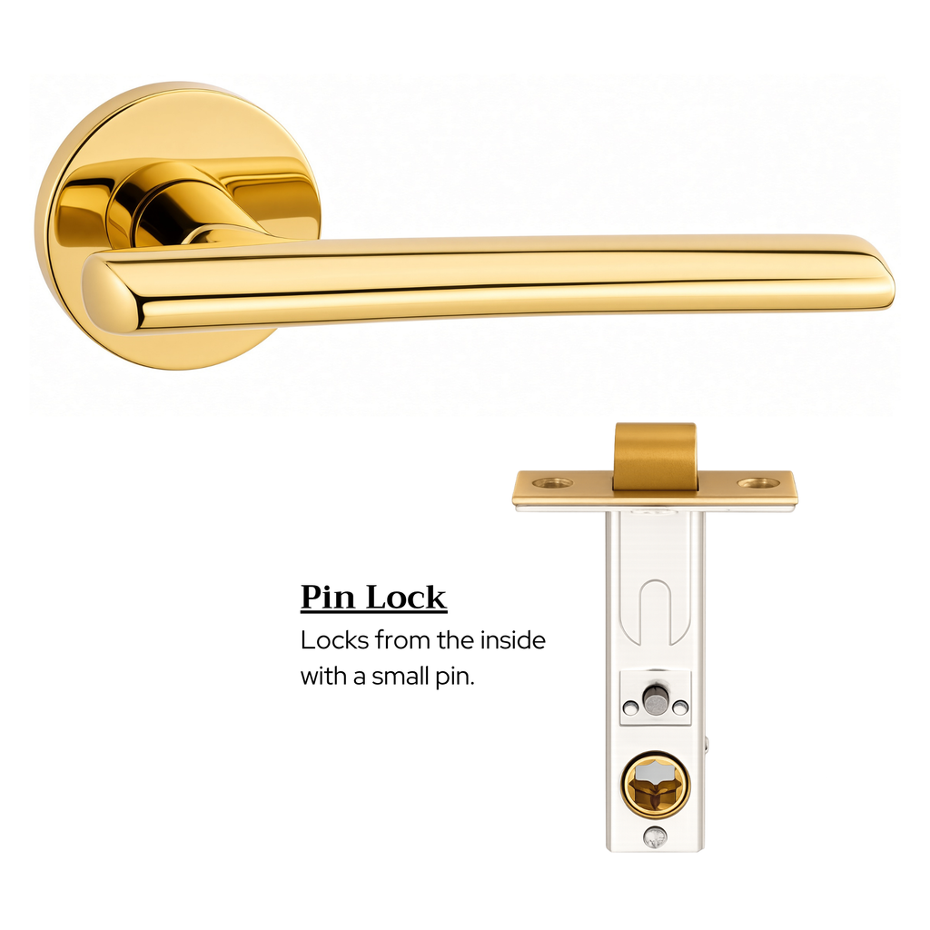 The Langley — Smooth Solid Brass Handle Set