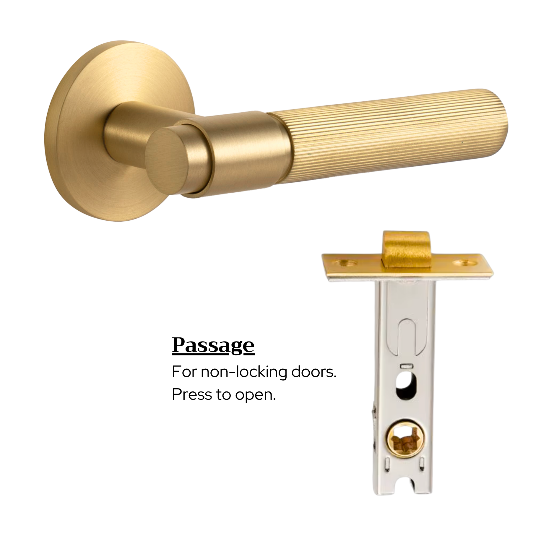 The Marbella — Reeded Solid Brass Handle Set