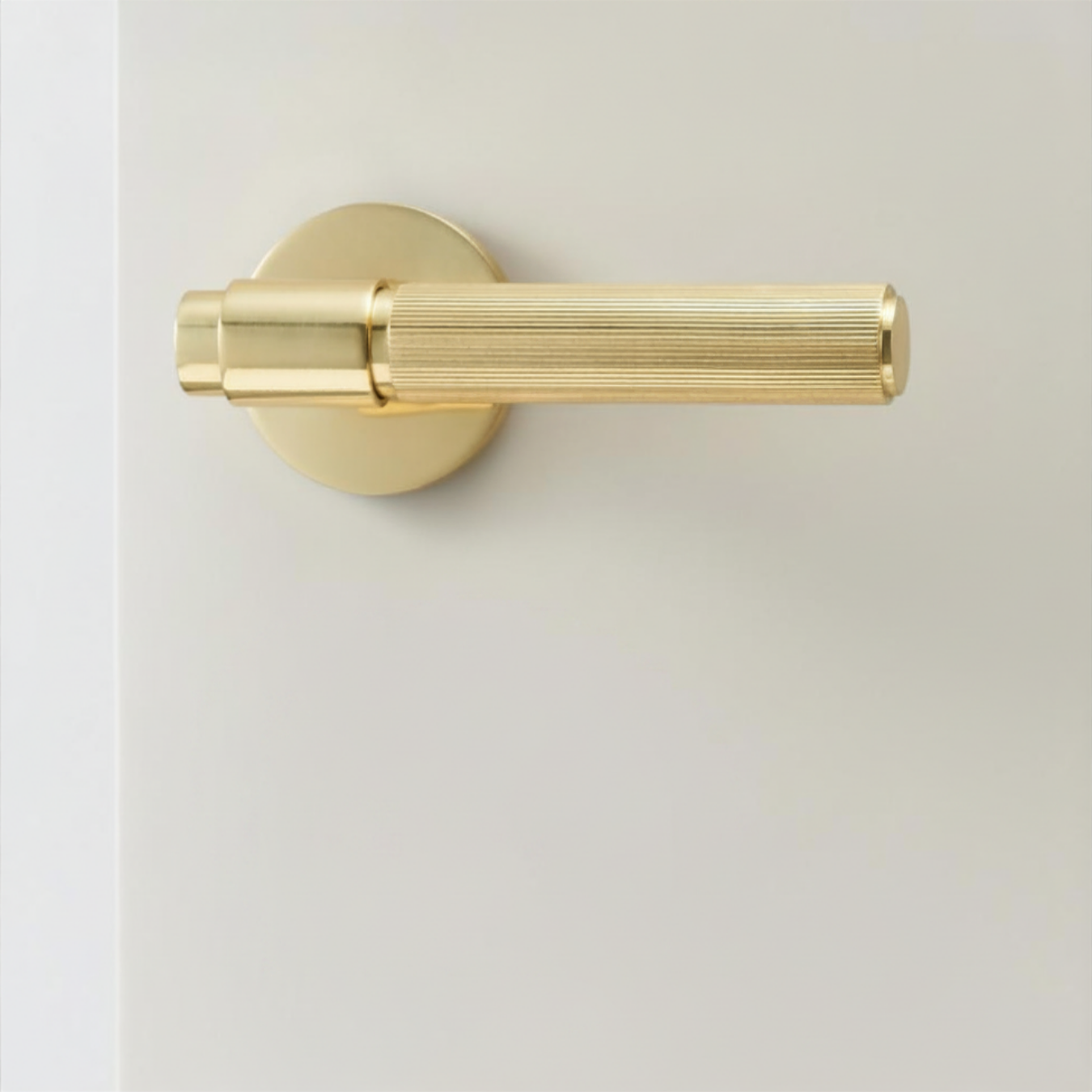 The Marbella — Reeded Solid Brass Door Handle Set