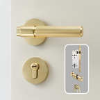 The Marbella — Reeded Solid Brass Door Handle Set
