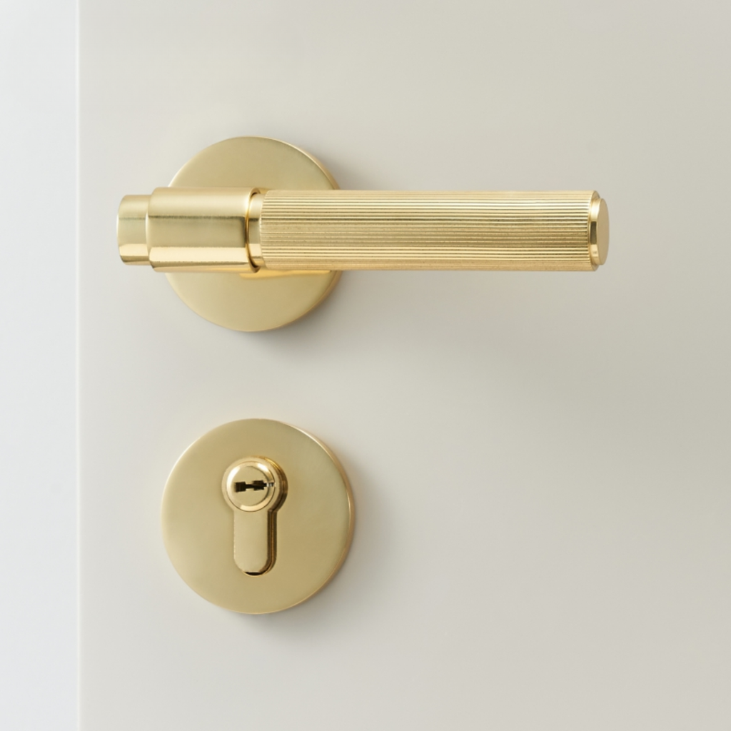 The Marbella — Reeded Solid Brass Handle Set