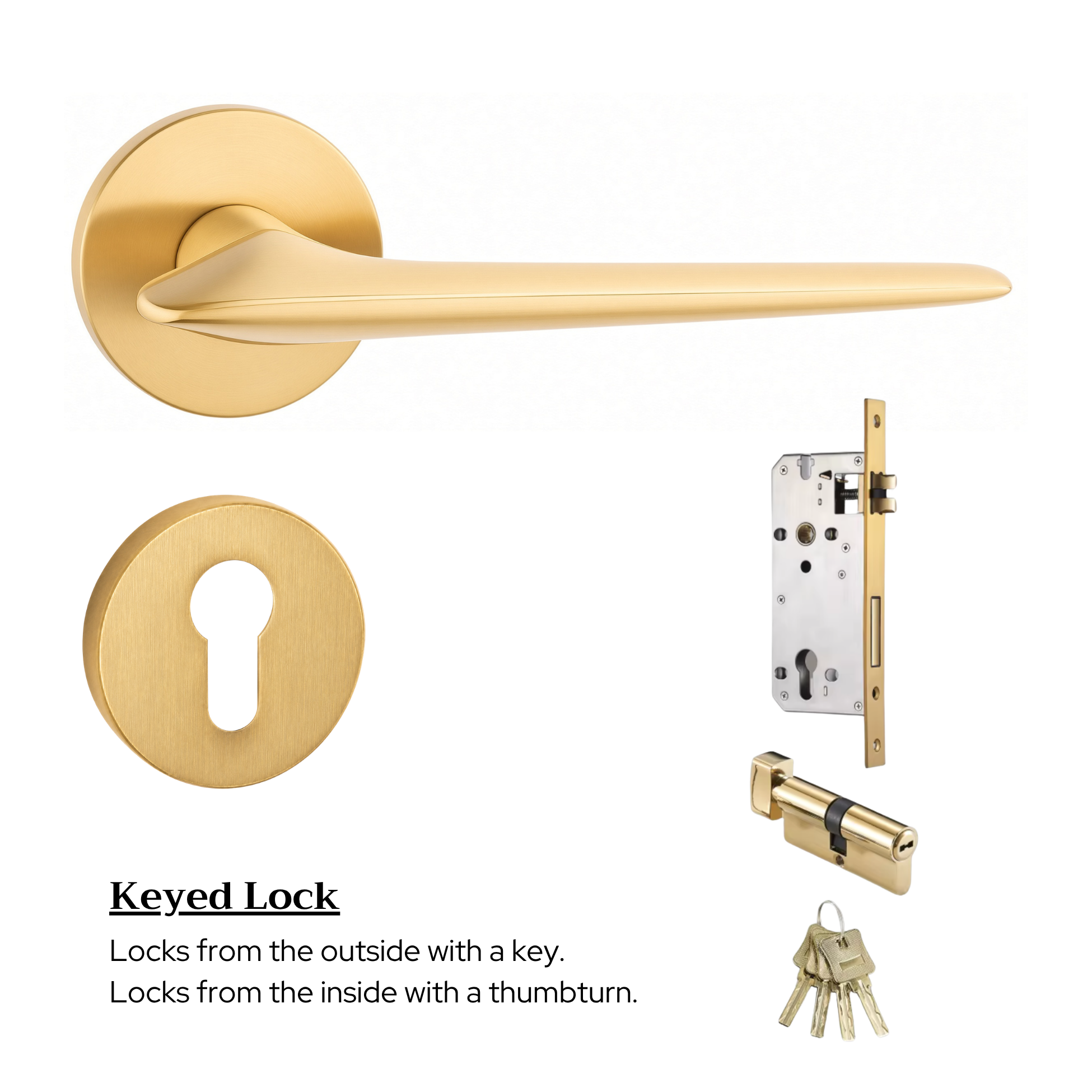 The Tilbury — Smooth Solid Brass Handle Set