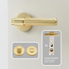 The Marbella — Reeded Solid Brass Door Handle Set