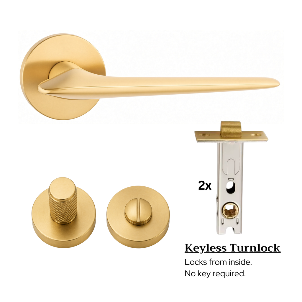 The Tilbury — Smooth Solid Brass Handle Set
