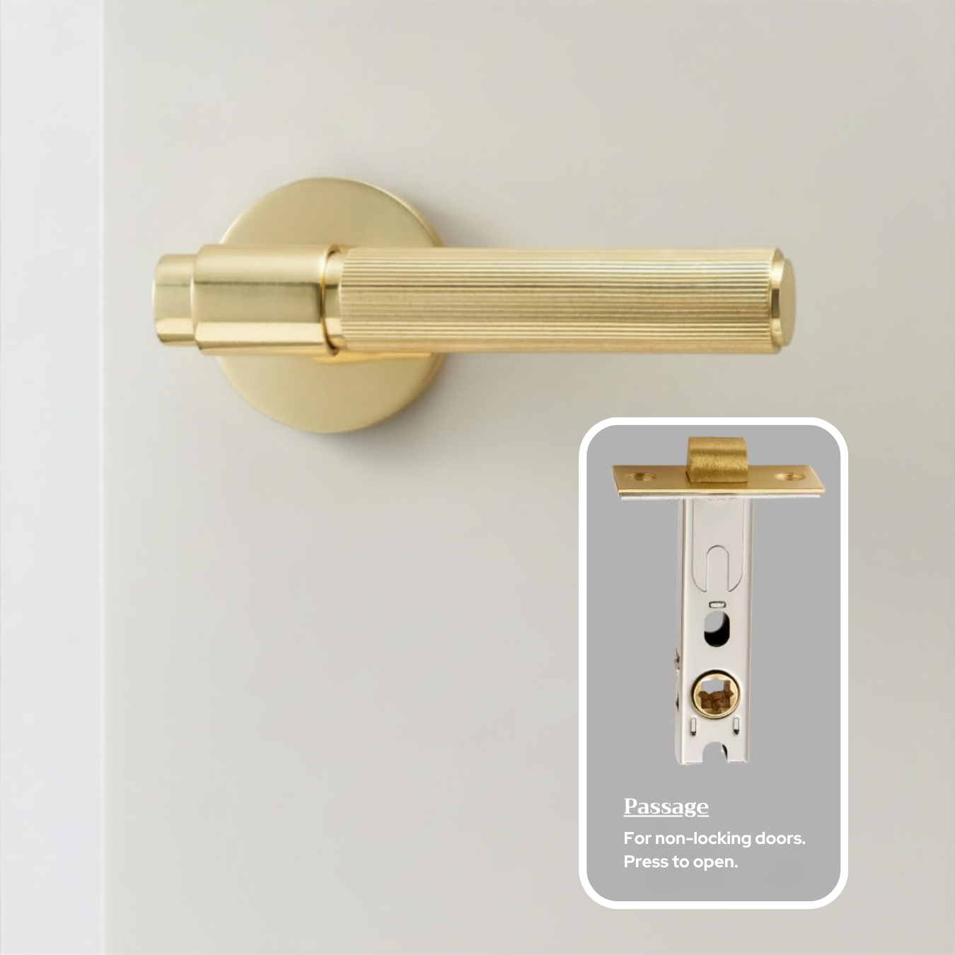The Marbella — Reeded Solid Brass Door Handle Set