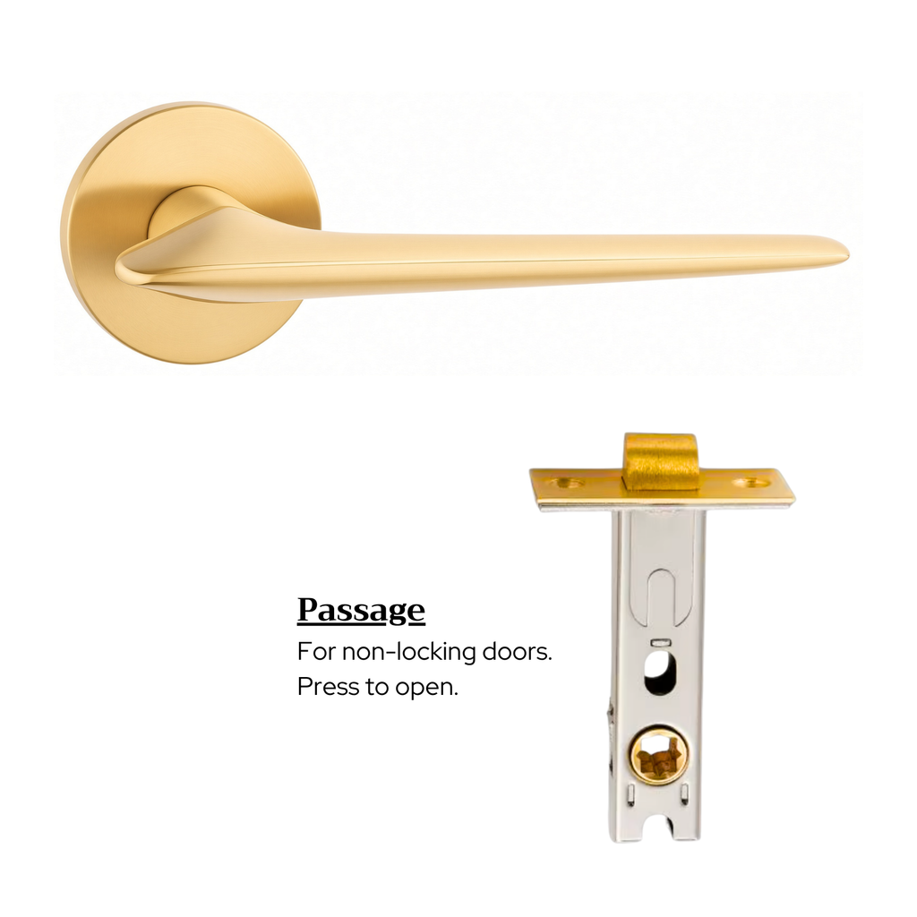 The Tilbury — Smooth Solid Brass Handle Set