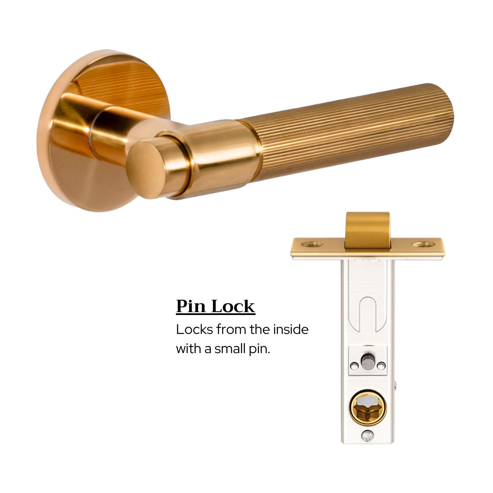 The Marbella — Reeded Solid Brass Handle Set