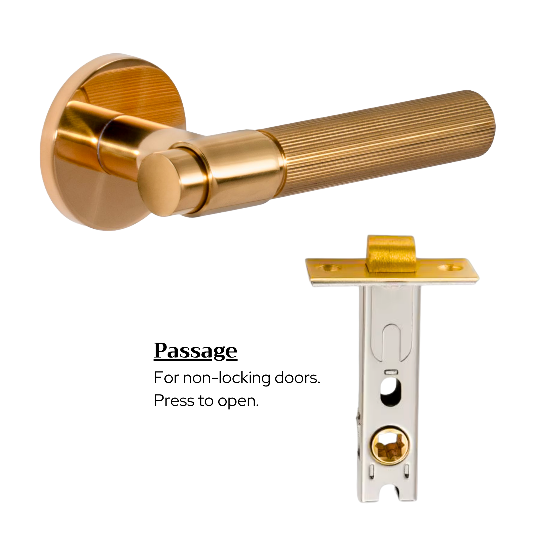 The Marbella — Reeded Solid Brass Handle Set