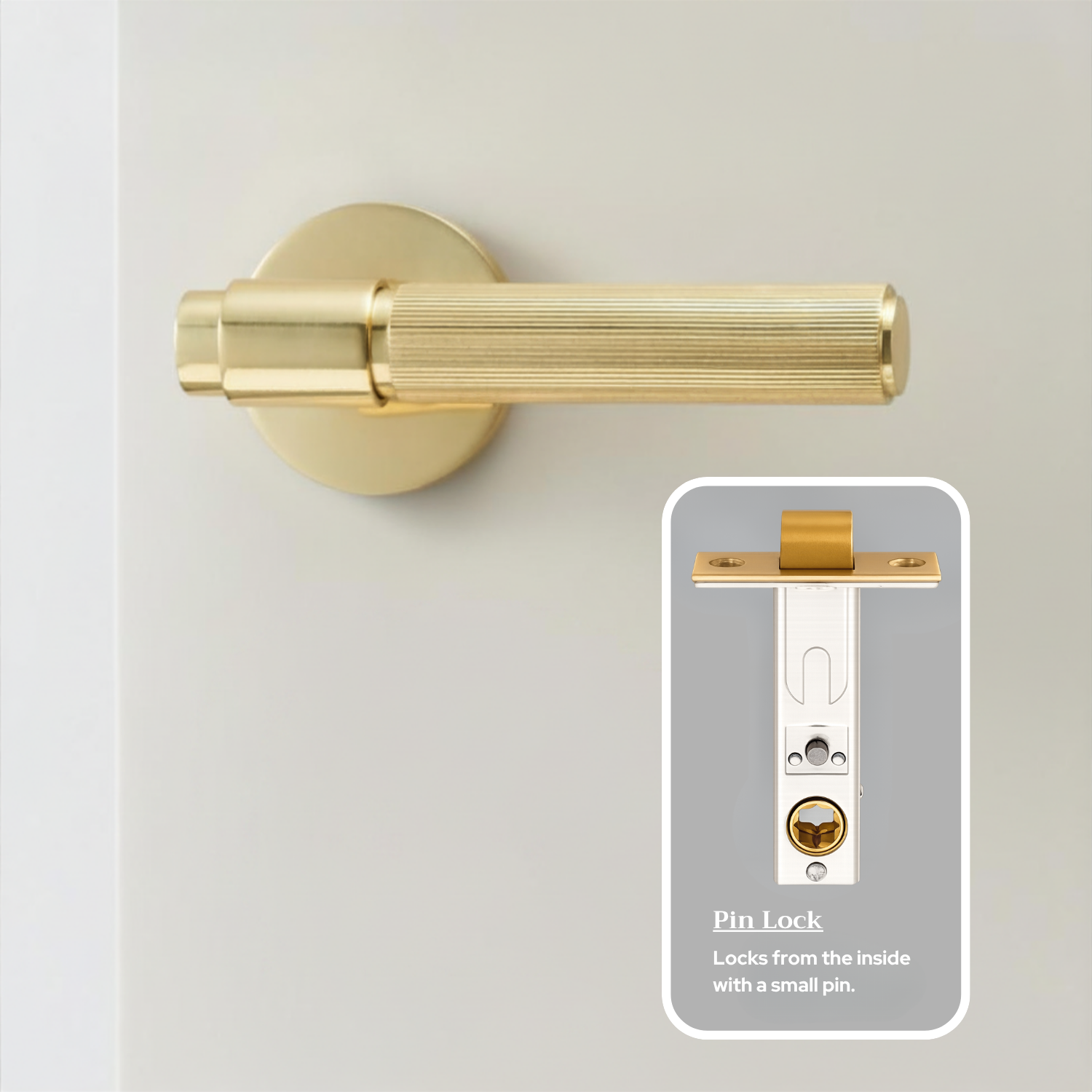 The Marbella — Reeded Solid Brass Door Handle Set