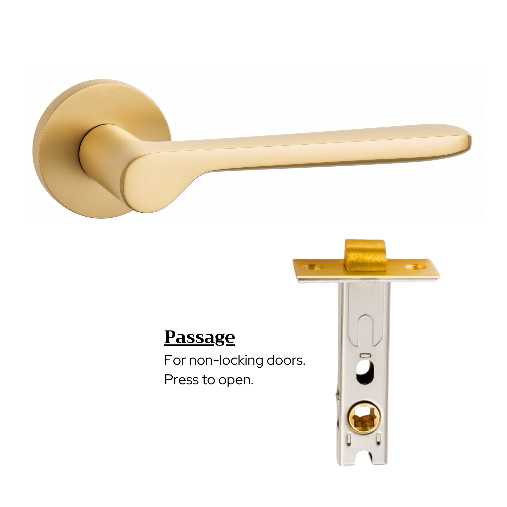 The Cannes — Smooth Solid Brass Handle Set