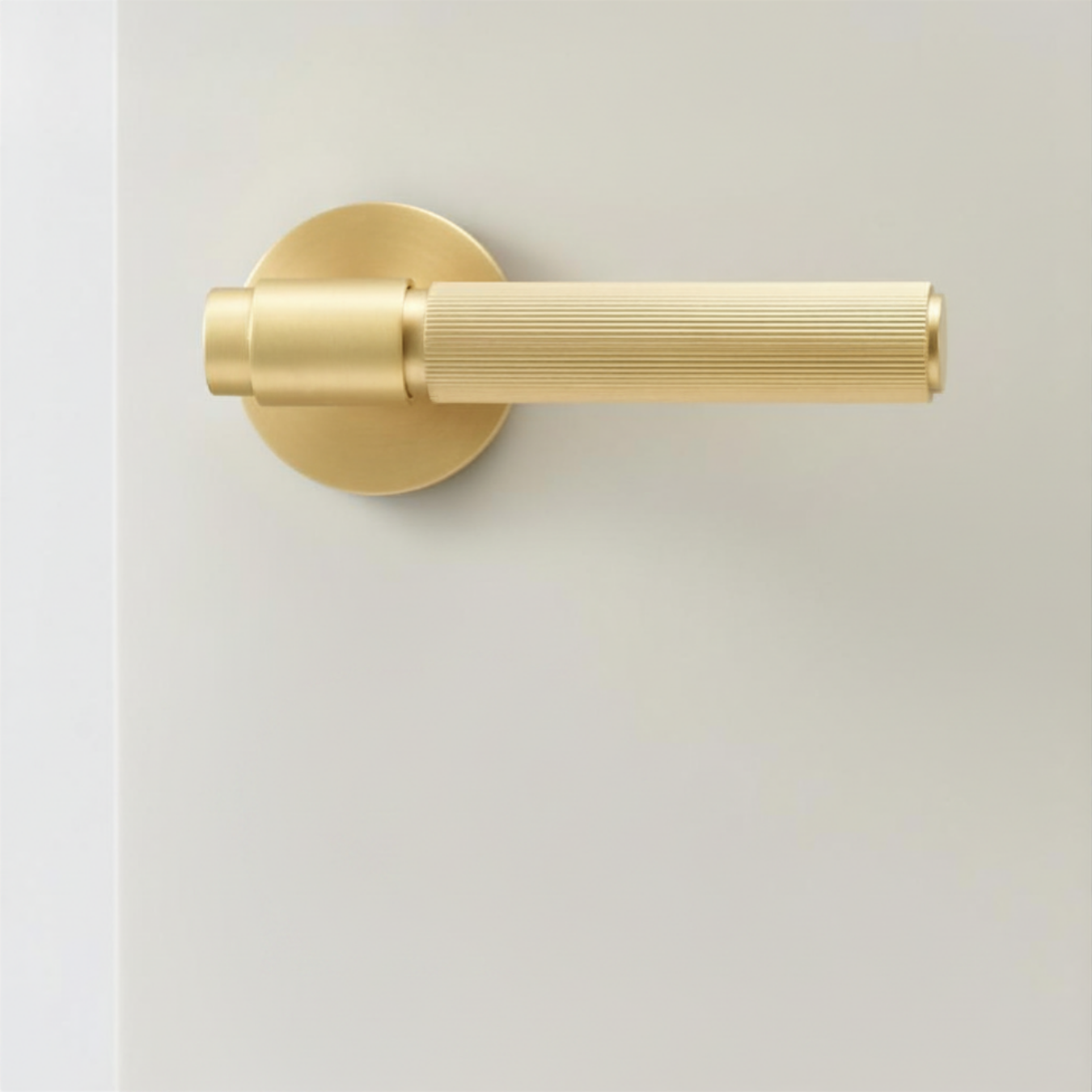 The Marbella — Reeded Solid Brass Door Handle Set
