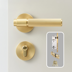 The Marbella — Reeded Solid Brass Door Handle Set