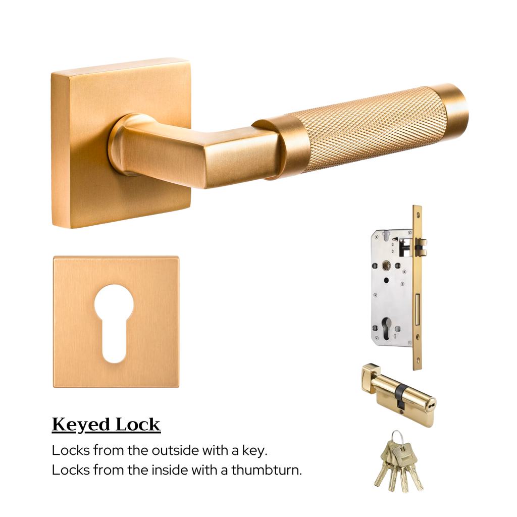The Valencia — Knurled Solid Brass Handle Set