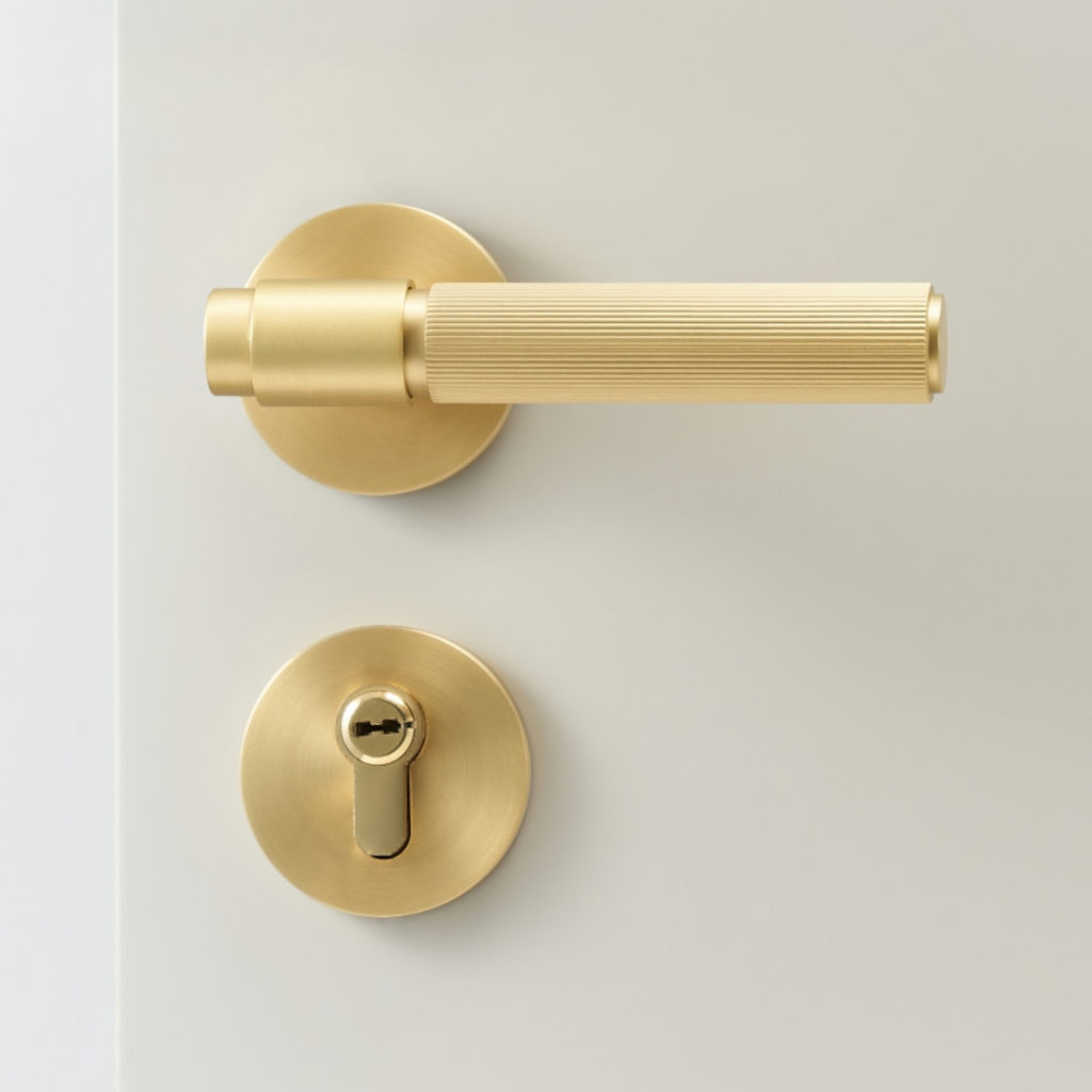 The Marbella — Reeded Solid Brass Handle Set