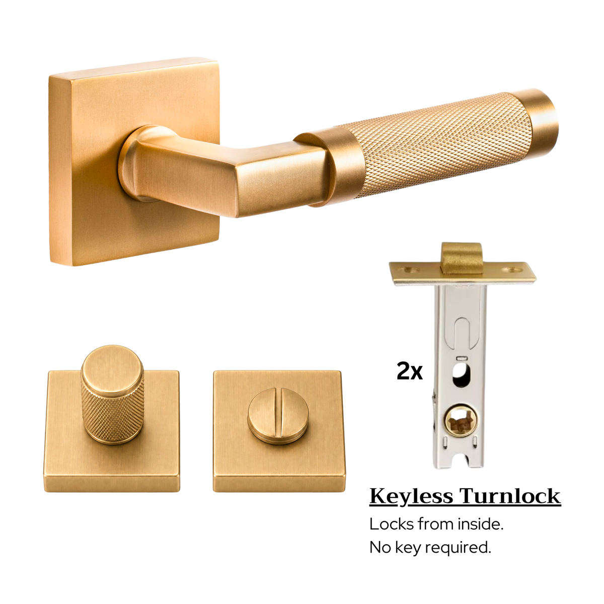 The Valencia — Knurled Solid Brass Handle Set