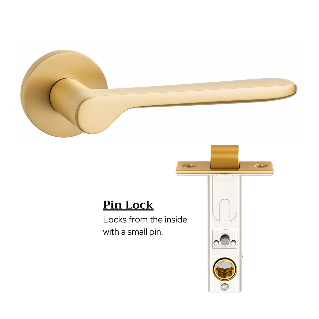 The Cannes — Smooth Solid Brass Handle Set