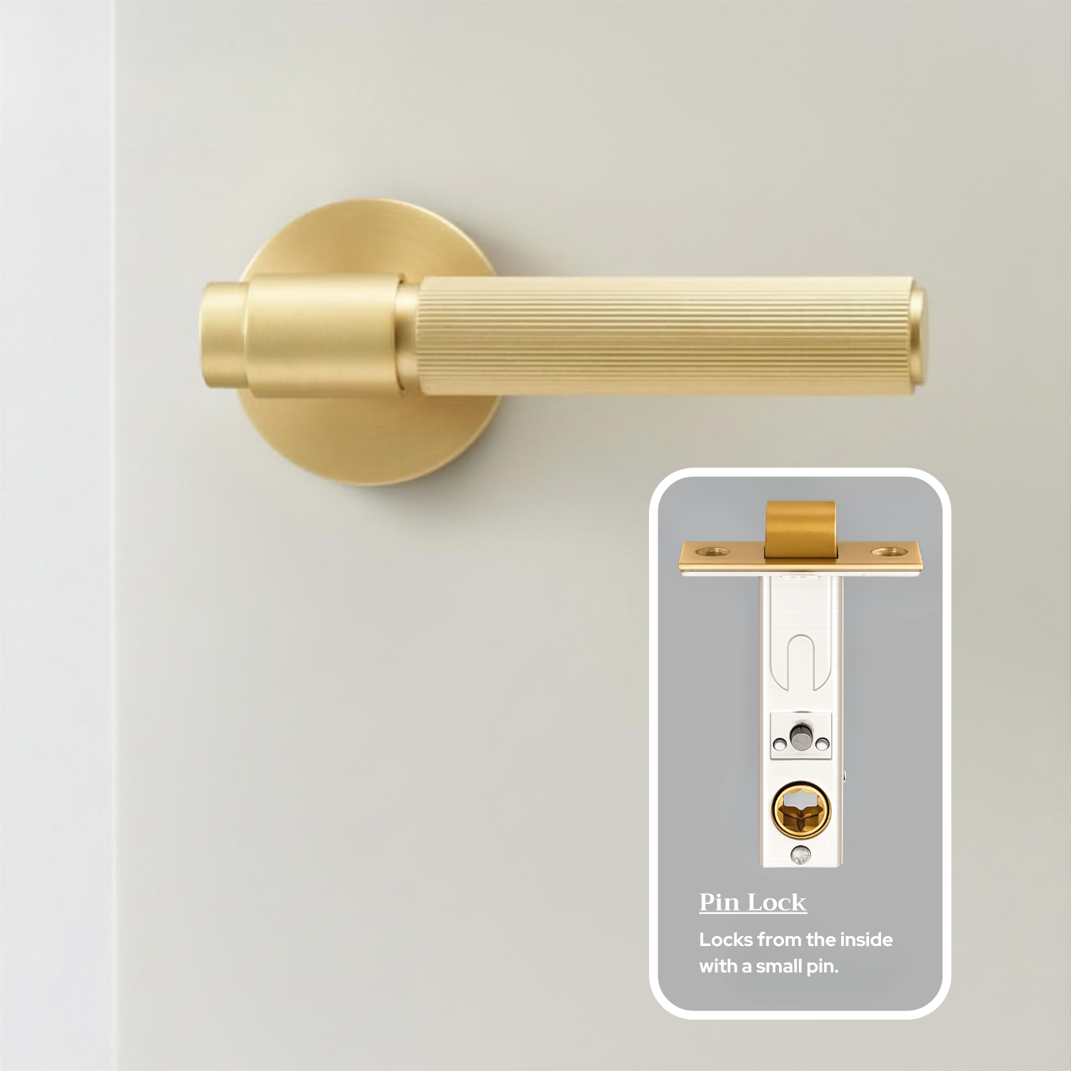 The Marbella — Reeded Solid Brass Door Handle Set
