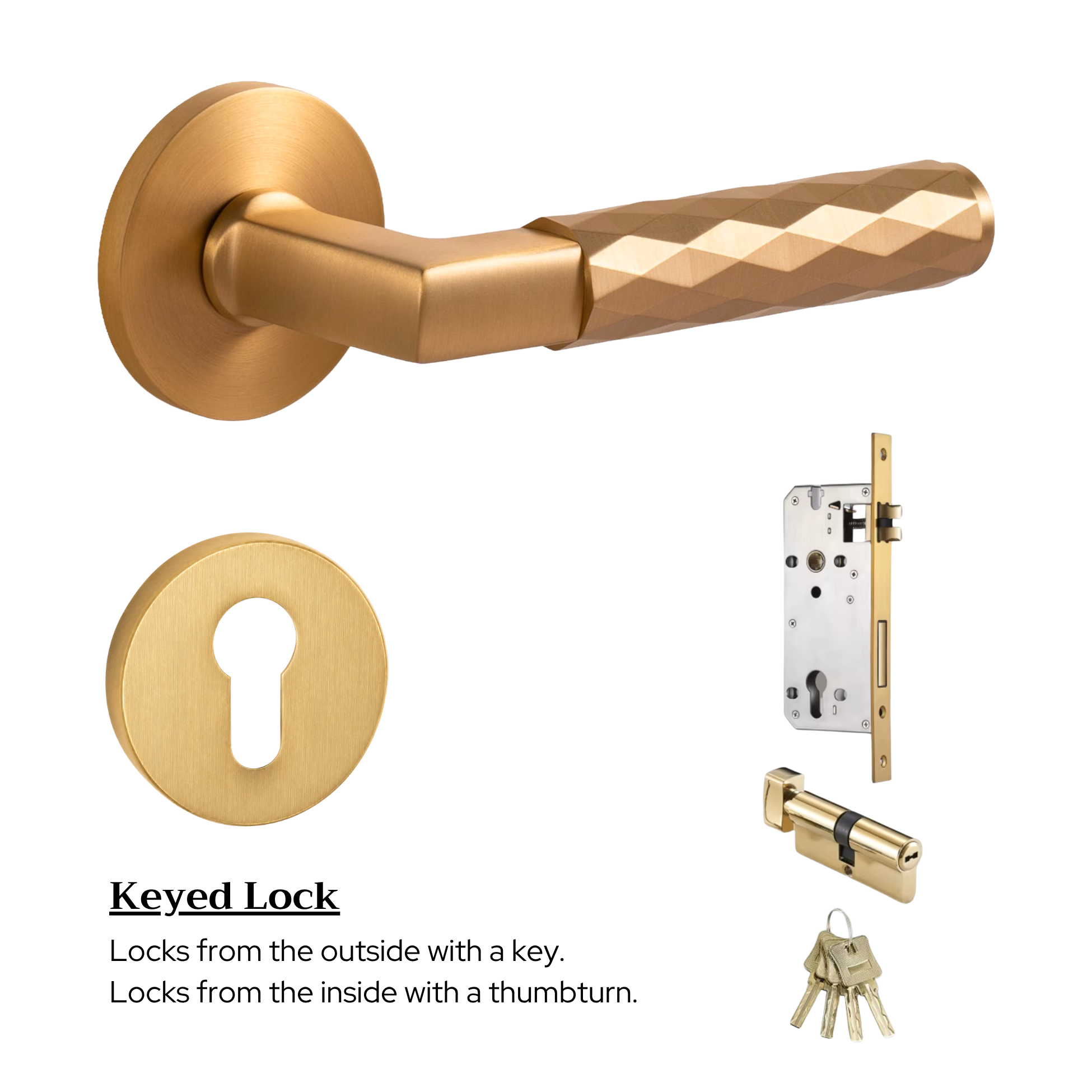 The Amalfi — Faceted Solid Brass Handle Set