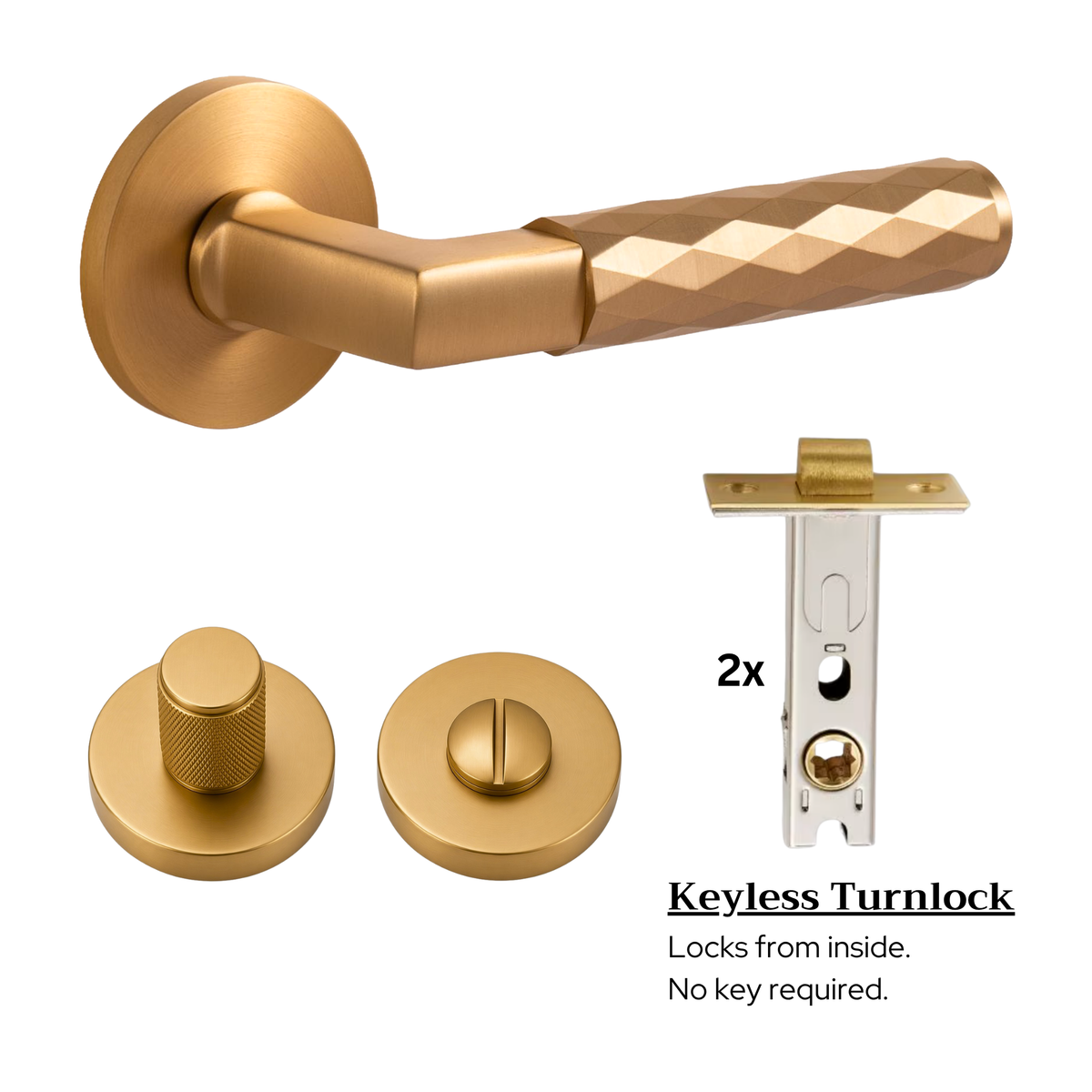 The Bristol — Faceted Solid Brass Handle Set