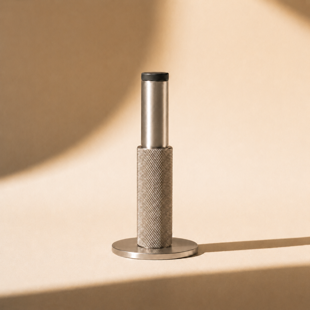 Knurled Brass Cylinder Door Stop