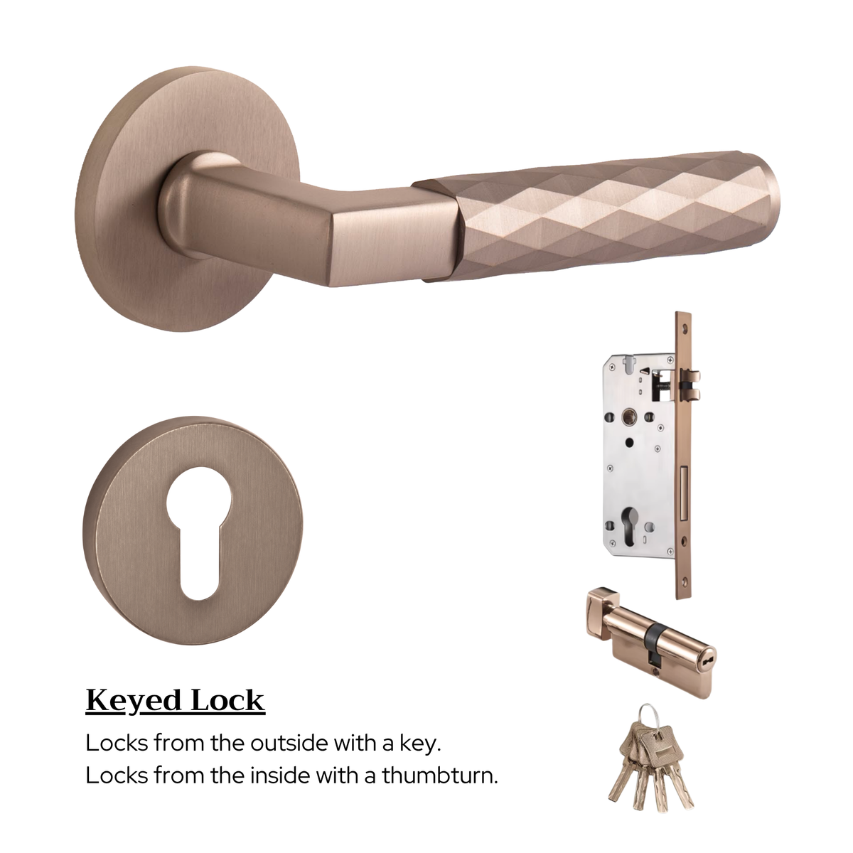 The Bristol — Faceted Solid Brass Handle Set