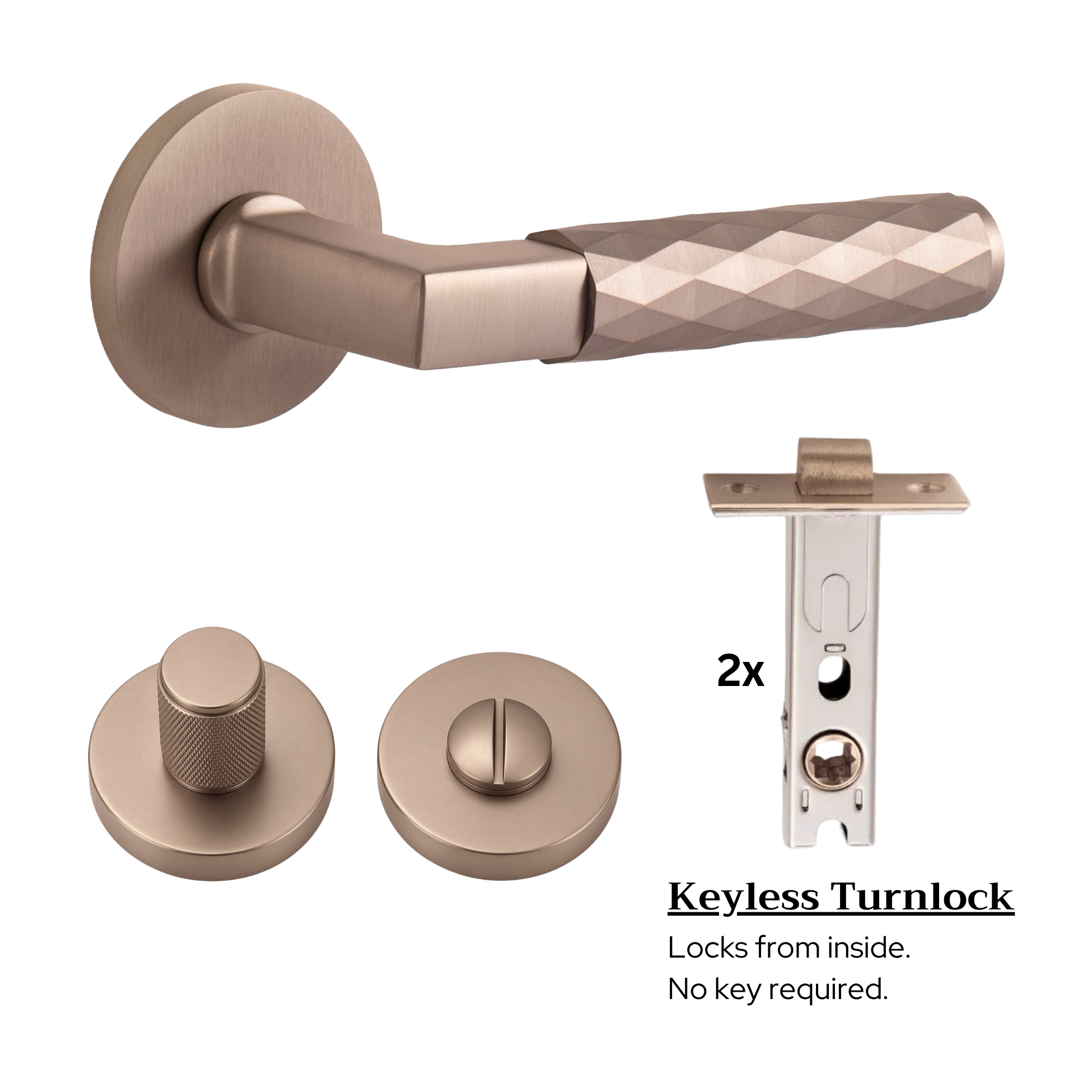 The Amalfi — Faceted Solid Brass Handle Set