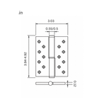 Stepped Brass Butt Hinge — 3.03" W